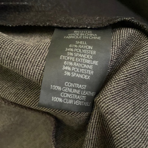 Black Drape Front Jacket with Leather Sleeves - Picture 5 of 5